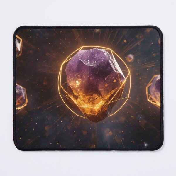 Item preview, Floating Amethyst Crystals In Golden Geometric Cages designed and sold by monkeybusiness.pt.