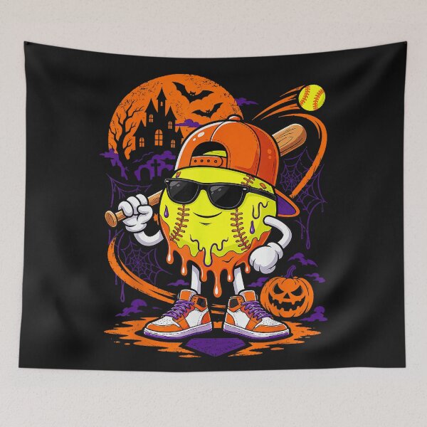 Item preview, Diseño espeluznante para fanático de jugador de softbol de Halloween designed and sold by smithdosRO.