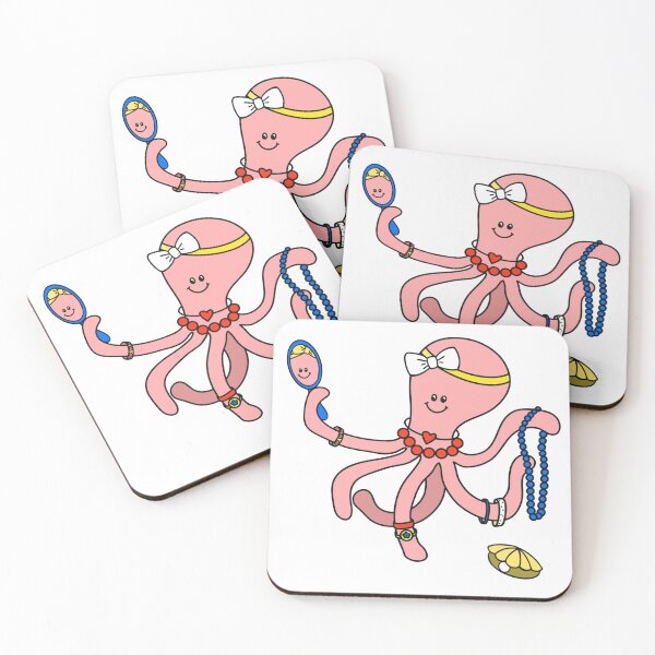 Item preview, Cartoon Octopus Fashionista with Mirror and Jewelry designed and sold by BEINMYHOUSE.
