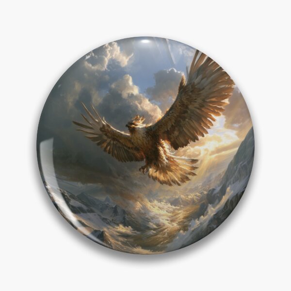 Item preview, A magnificent Thunderbird soaring powerfully above a vast mountain valley, Fantasy & Mythological Creatures designed and sold by CDC40.