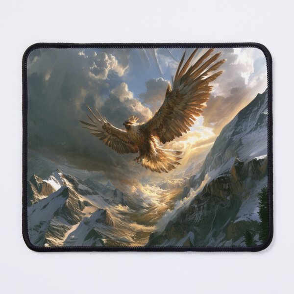 Item preview, A magnificent Thunderbird soaring powerfully above a vast mountain valley, Fantasy & Mythological Creatures designed and sold by CDC40.