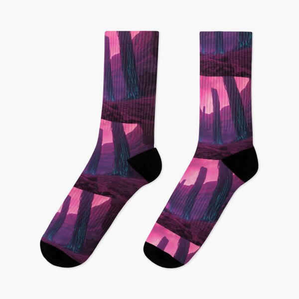 Item preview, Glowing Cyan Veined Pillars In Crimson Alien Canyon designed and sold by monkeybusiness.pt.