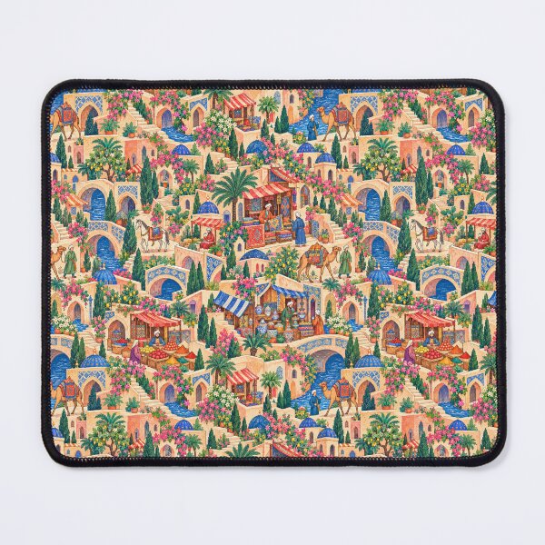 Item preview, The Caravan City – Enchanted Bazaar and Blue Domes Pattern designed and sold by Bodique.