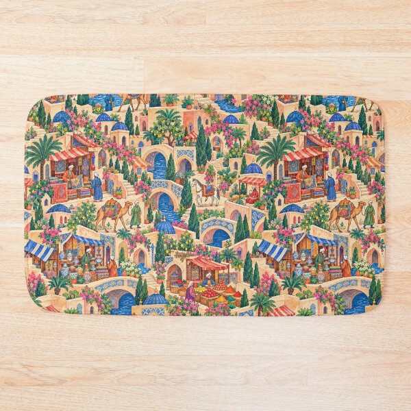Item preview, The Caravan City – Enchanted Bazaar and Blue Domes Pattern designed and sold by Bodique.