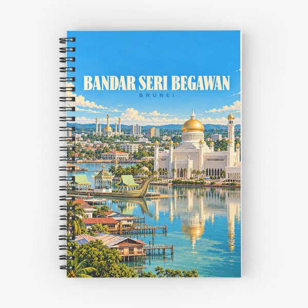 Item preview, Bandar Seri Begawan Vintage Brunei City Art designed and sold by MichaeIRellov.