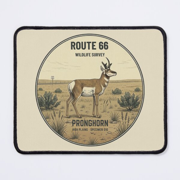 Item preview, Pronghorn Route 66 Wildlife Badge High Plains Vintage Art designed and sold by CalmCapy Co.