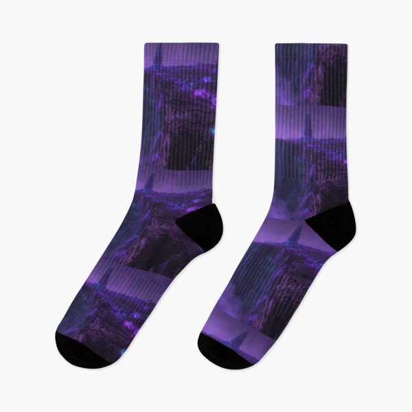 Item preview, Bioluminescent Cliff Overlooking Purple Cloud Sea designed and sold by monkeybusiness.pt.