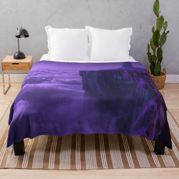 Item preview, Bioluminescent Cliff Overlooking Purple Cloud Sea designed and sold by monkeybusiness.pt.