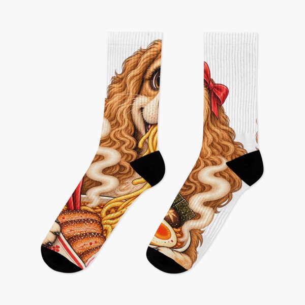 Artikelvorschau, Cocker Spaniel Ramen Dog – Cute Japanese Noodle Lover entworfen und verkauft von GrimCuteStudio.