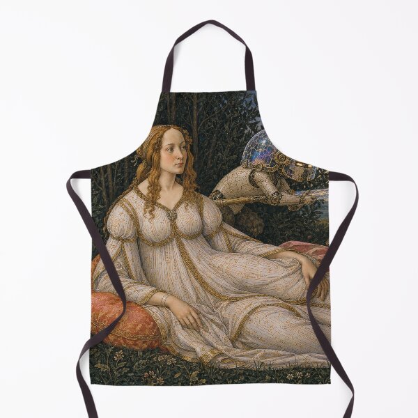 Item preview, Venus and Mars AI Love Story Cyber Renaissance Art Print designed and sold by DMarquiseArt.