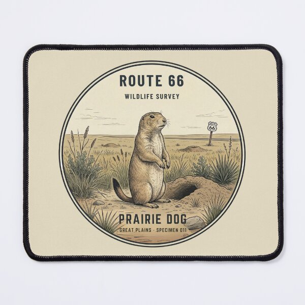 Item preview, Prairie Dog Route 66 Wildlife Badge Great Plains Art designed and sold by CalmCapy Co.