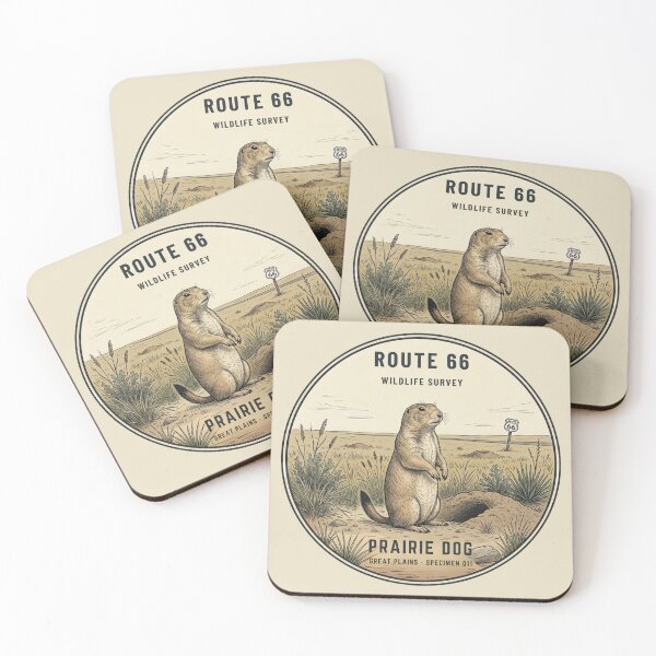 Item preview, Prairie Dog Route 66 Wildlife Badge Great Plains Art designed and sold by CalmCapy Co.