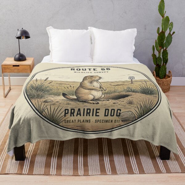 Artikelvorschau, Präriehund-Route-66-Wildtierabzeichen, Kunst der Großen Ebenen entworfen und verkauft von CalmCapy Co.