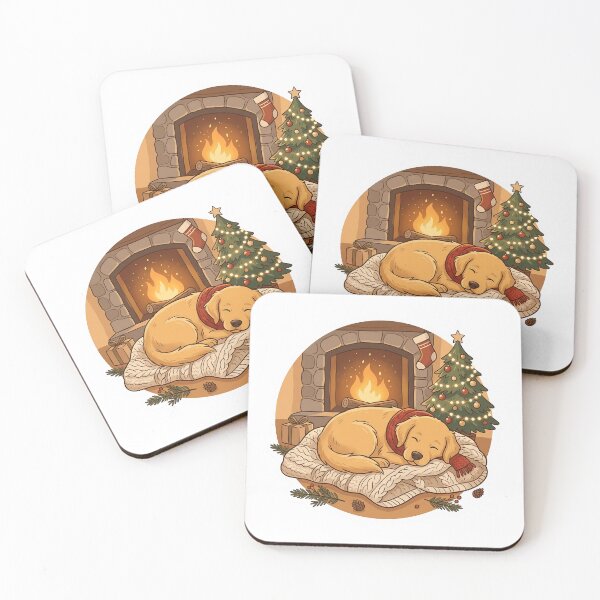 Item preview, Perro navideño acogedor de Fireplace Holiday Design designed and sold by Flowing Colurs.