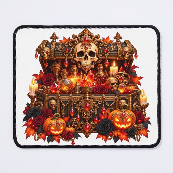 Item preview, Gilded Skull Potion Chest – Victorian Gothic Halloween designed and sold by Clothes With Smiling Animals Walt Gral.