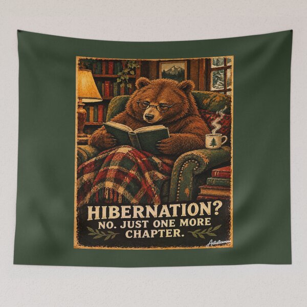 Item preview, Cozy Reading Bear in Armchair One More Chapter designed and sold by Artisticanvas.