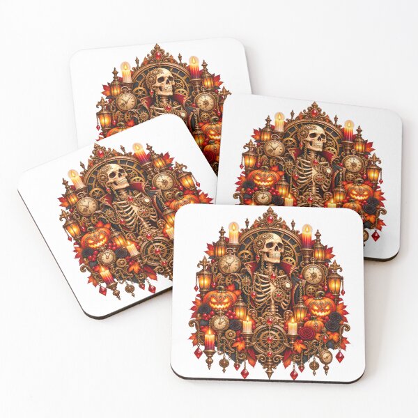 Item preview, Gilded Clockwork Skeleton Crest – Victorian Halloween designed and sold by Clothes With Smiling Animals Walt Gral.