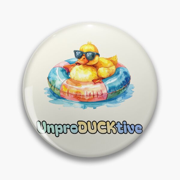 Item preview, Unproductive, yellow duck in a swim ring designed and sold by LiskoDesign.