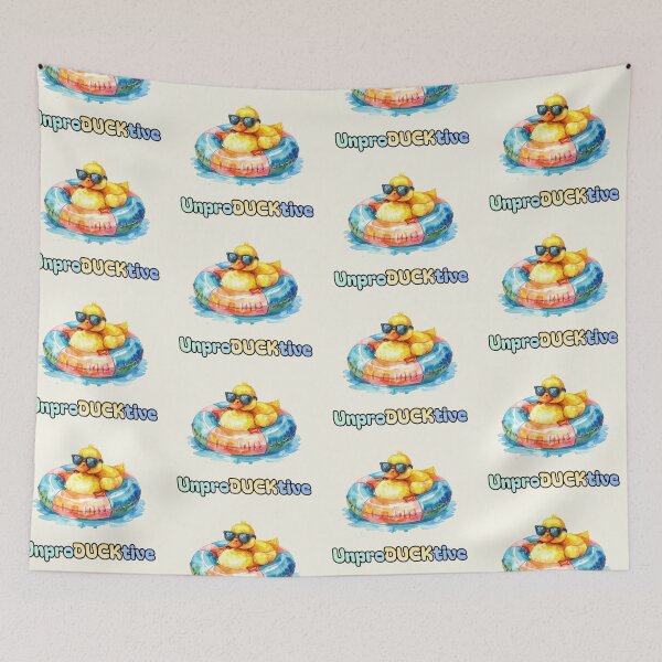 Item preview, Unproductive, yellow duck in a swim ring designed and sold by LiskoDesign.