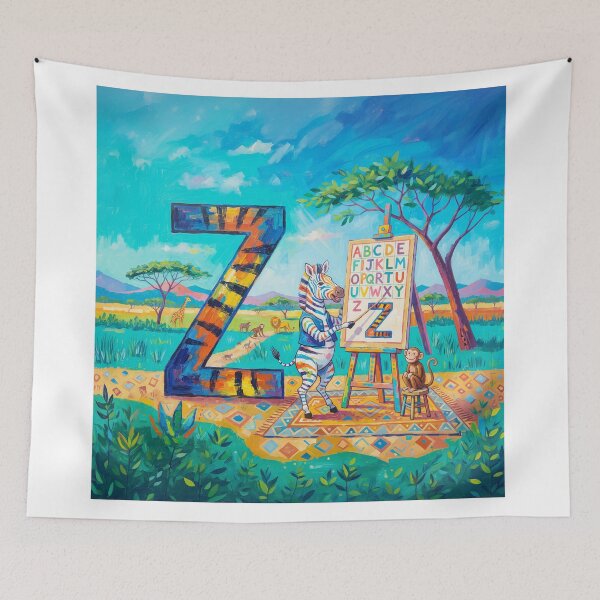 Item preview, Zebra Teaching the Alphabet designed and sold by Home Decor Art.