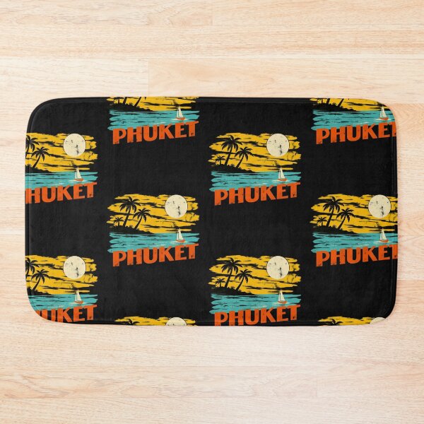 Item preview, Phuket Thailand Vintage Palm Trees Beach Summer Vacation Art designed and sold by CarlaKaise.