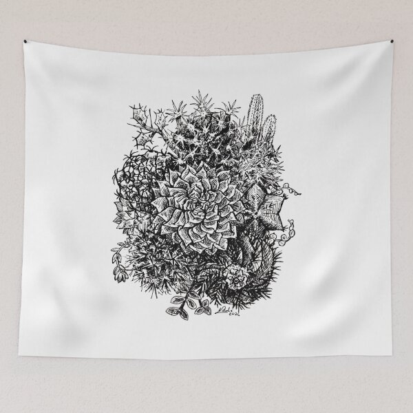 Item preview, Pen drawing of a cactus bouquet designed and sold by Konopikyu.