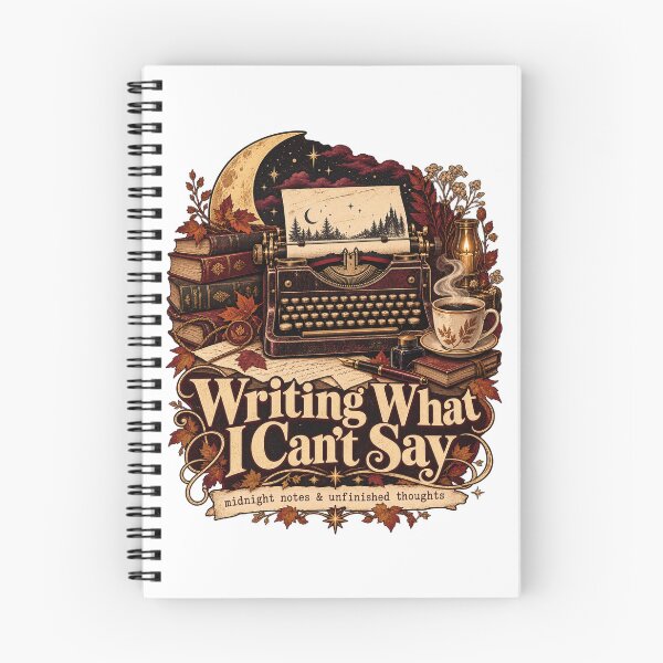 Aperçu de l'œuvre Writing What I Can’t Say – Midnight Writer Dark Academia Design créée et vendue par i7ssane.
