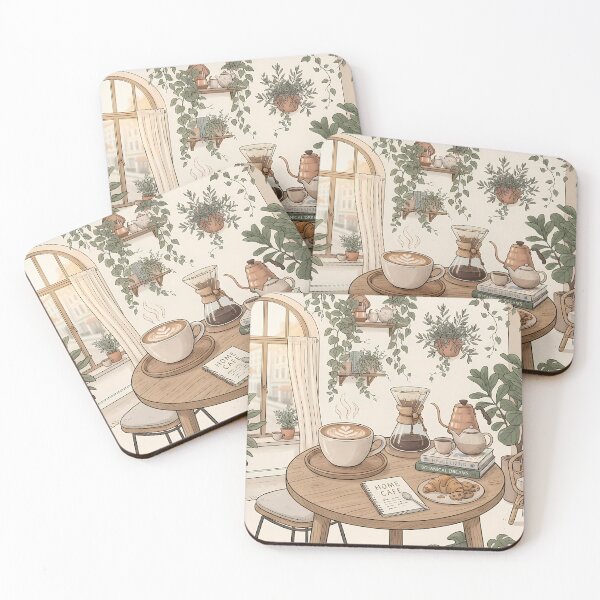 Item preview, Cozy Home Cafe Aesthetic Plant Corner Illustration designed and sold by SOOstudio73.