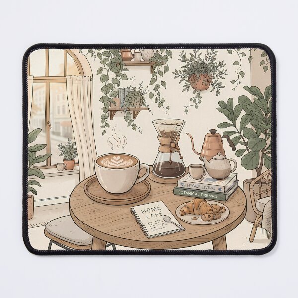 Item preview, Cozy Home Cafe Aesthetic Plant Corner Illustration designed and sold by SOOstudio73.