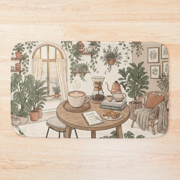Item preview, Cozy Home Cafe Aesthetic Plant Corner Illustration designed and sold by SOOstudio73.
