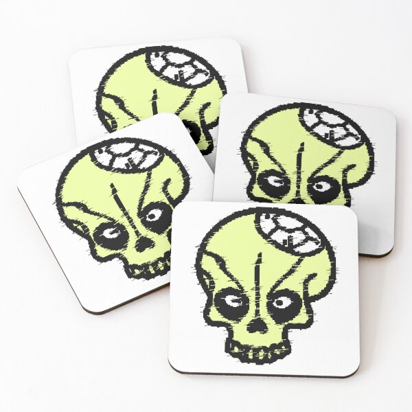 Item preview, Yellow Glitch Skull - Distorted Skull Vintage Horror designed and sold by AstronautMerch.