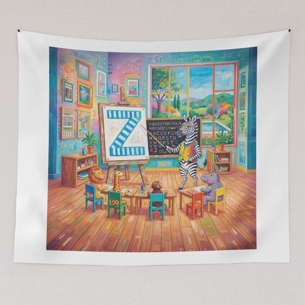 Item preview, Zebra Teaching the Alphabet designed and sold by Home Decor Art.