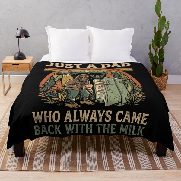 Item preview, Just A Dad Who Always Came Back With The Milk Funny Father Bigfoot Cryptozoology designed and sold by FolkGraphics.