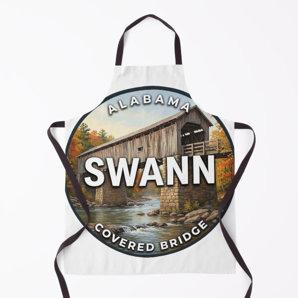 Item preview, Swann Covered Bridge Alabama Round Travel Badge Sticker designed and sold by DetourDgn.