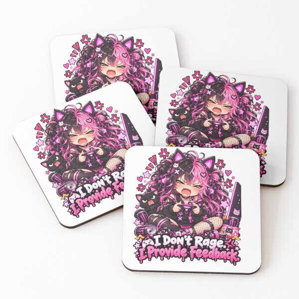 Item preview, I Don’t Rage I Provide Feedback – Funny Chibi Gamer Girl designed and sold by Kubbykat.