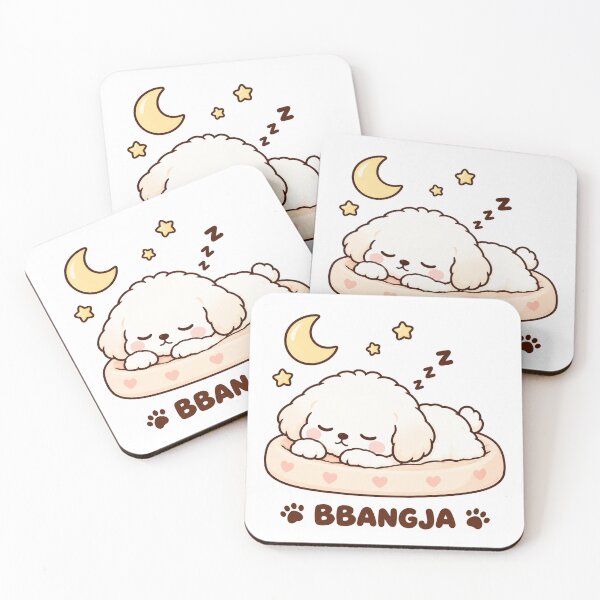 Item preview, BBANGJA Sleeping Puppy – Cute Kawaii Dog Under the Moon and Stars designed and sold by Windy-market.