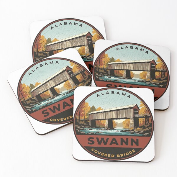 Item preview, Swann Covered Bridge Alabama Vintage Park Badge Sticker designed and sold by DetourDgn.