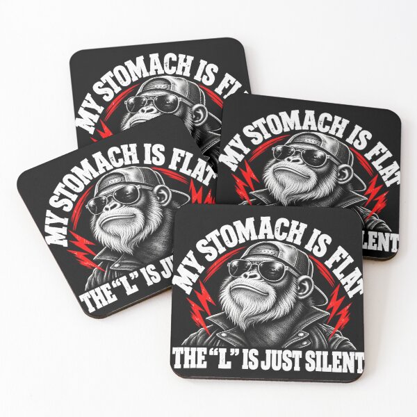 Item preview, My Stomach Is Flat The L Is Just Silent Monkey Humor designed and sold by VGAfanatic.