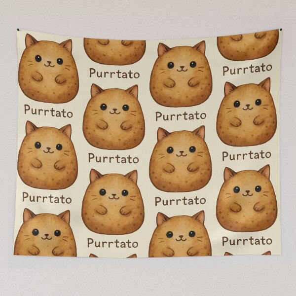 Item preview, Purrtato – Cat Potato Pun Watercolor designed and sold by EmeraldeaArt.