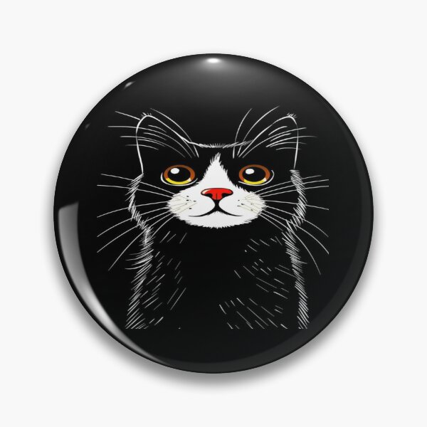Item preview, Black and White Cat Orange Eyes Artwork  designed and sold by NivyasArtistry.