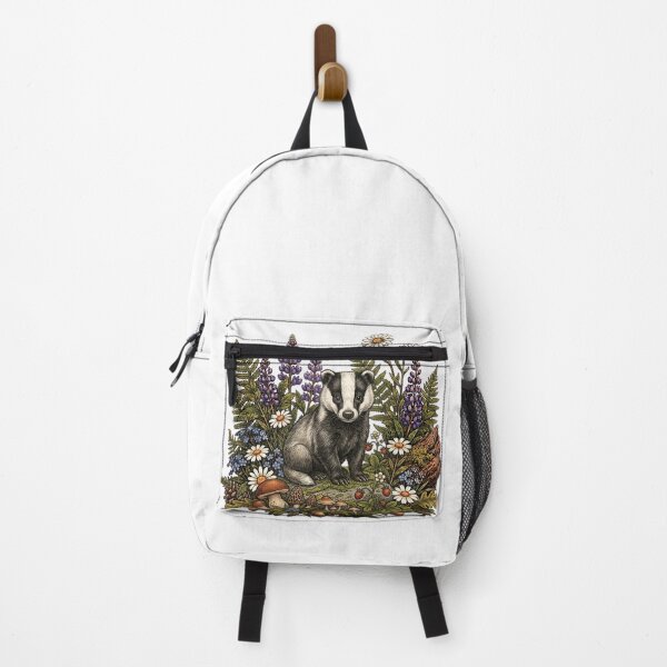 Item preview, Detailed Vintage Woodland Botanical Illustration of a Cute Baby Badger designed and sold by lovepower.