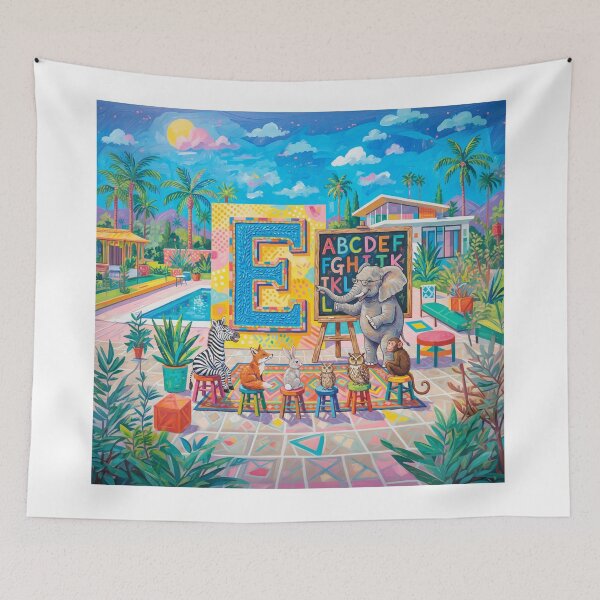 Item preview, Elephant Teaching The Alphabet designed and sold by Home Decor Art.