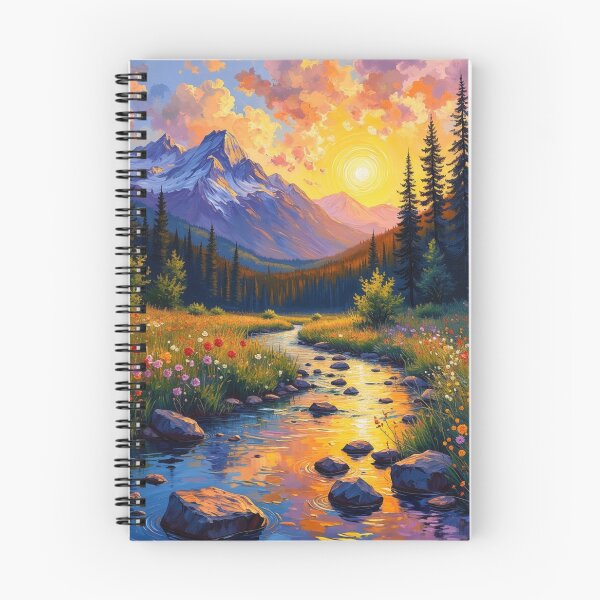 Item preview, Golden Waters of the Valley - Painterly Mountain Dreams designed and sold by nhk999.