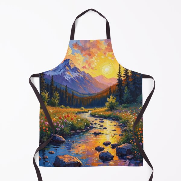 Item preview, Golden Waters of the Valley - Painterly Mountain Dreams designed and sold by nhk999.