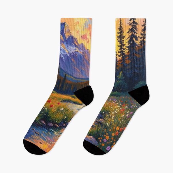 Item preview, Golden Waters of the Valley - Painterly Mountain Dreams designed and sold by nhk999.