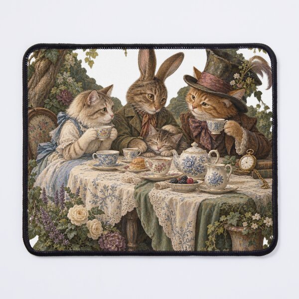 Item preview, Whimsical Cat Garden Tea Party designed and sold by Ocelot-T.