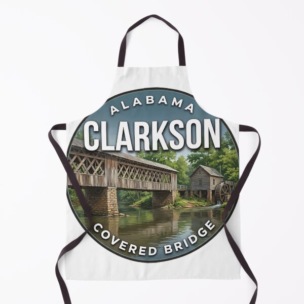 Item preview, Clarkson Covered Bridge Alabama Round Travel Badge Sticker designed and sold by DetourDgn.