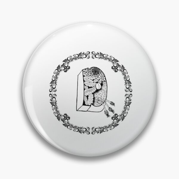 Item preview, Letter D - Illuminated Initial in Circular Floral Frame designed and sold by The Outlier Studio.