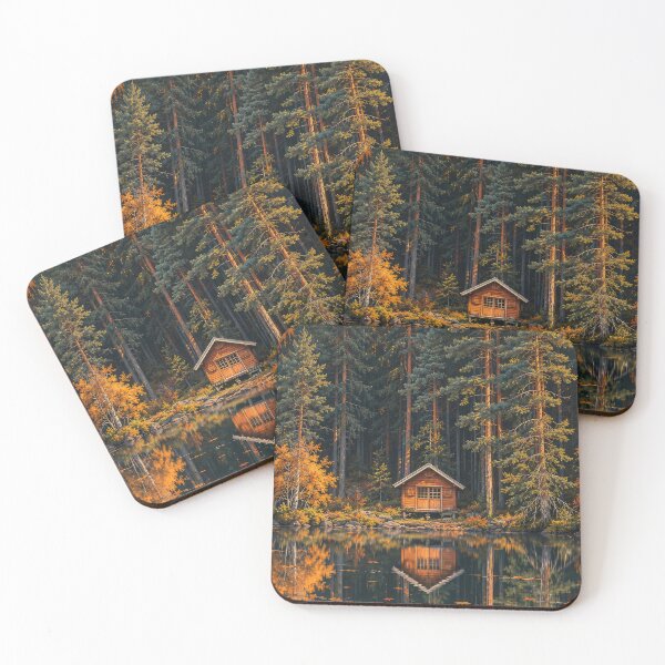 Item preview, Secluded Autumn Cabin by the Lake designed and sold by H-Tsvetkova.