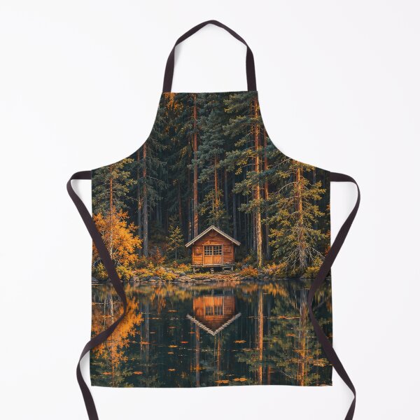 Aperçu de l'œuvre Chalet d'automne isolé au bord du lac créée et vendue par H-Tsvetkova.